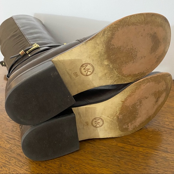 SOLD Michael Kors Arley Dark Brown Leather Stretch Tall Riding Boot Size 8 - Picture 7 of 16